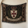 Medieval Blanket – Knights Templar Crest, Crown & Laurel Woven Throw
