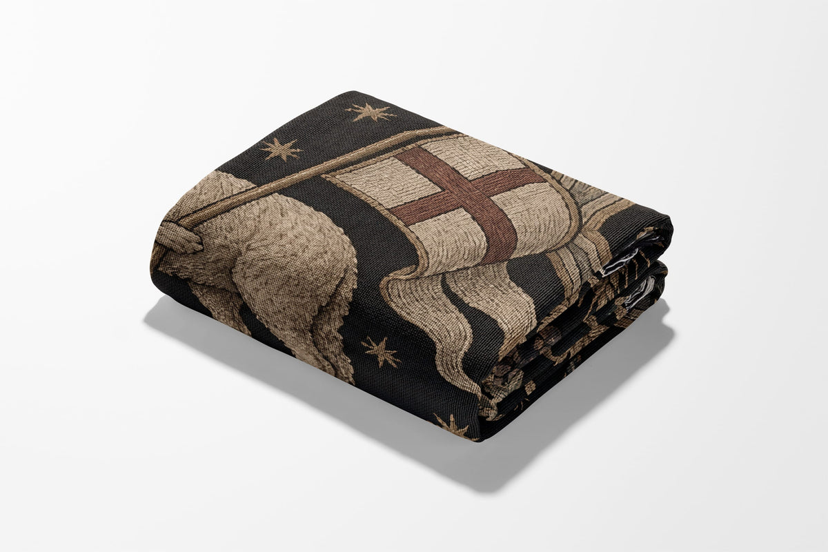 CalmNestStyle Celestial Lamb Iconography Woven Blanket jacquard woven blanket