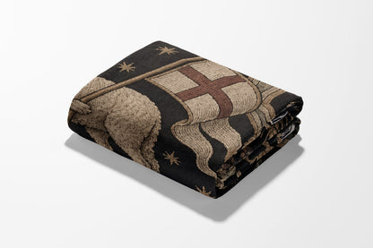 CalmNestStyle Celestial Lamb Iconography Woven Blanket jacquard woven blanket