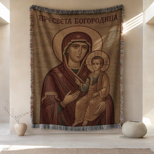 Presveta Bogorodica Icon Woven Wall Hanging