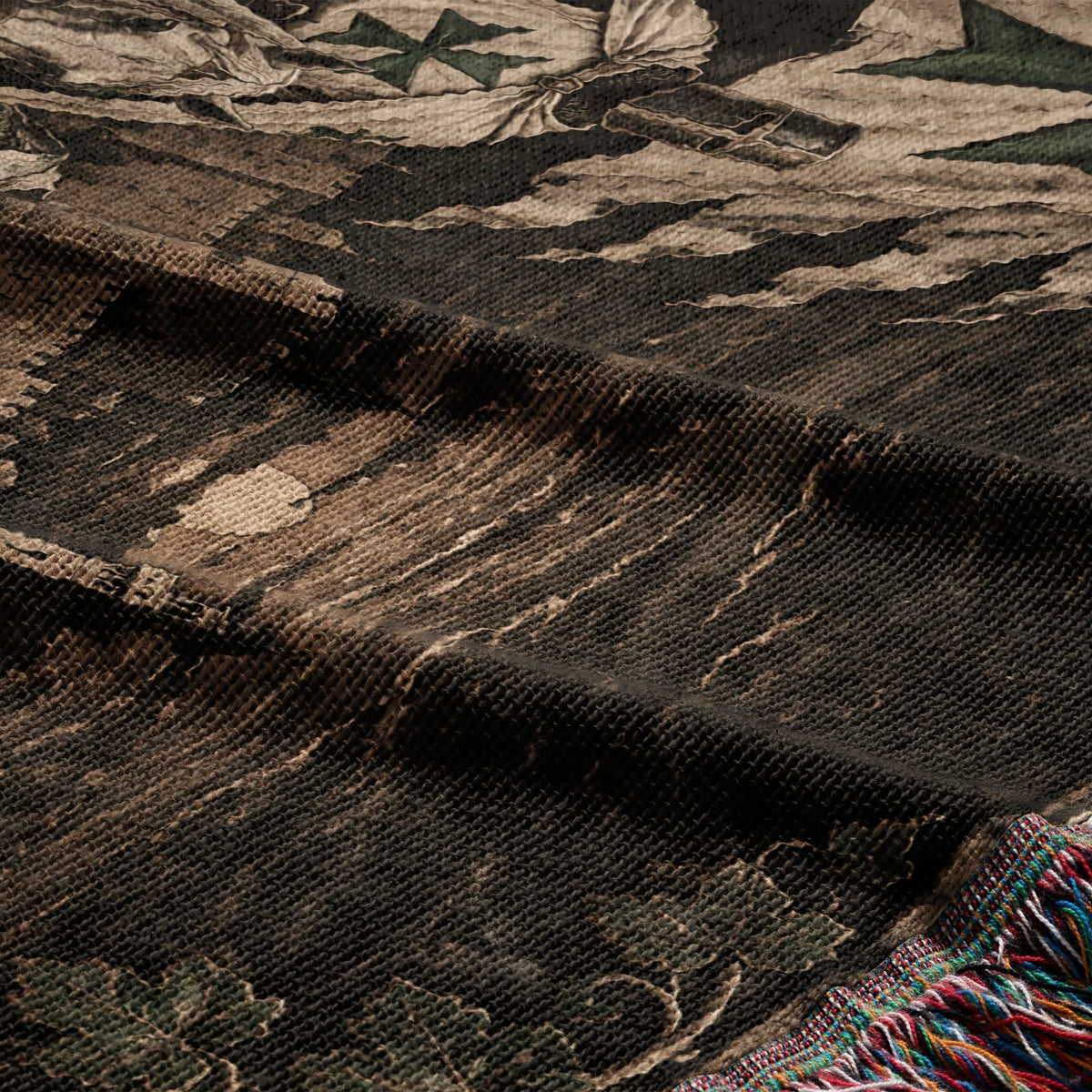 MyDesigns Saint Lazarus Host I Green Maltese Crosses at Dusk jacquard woven blanket