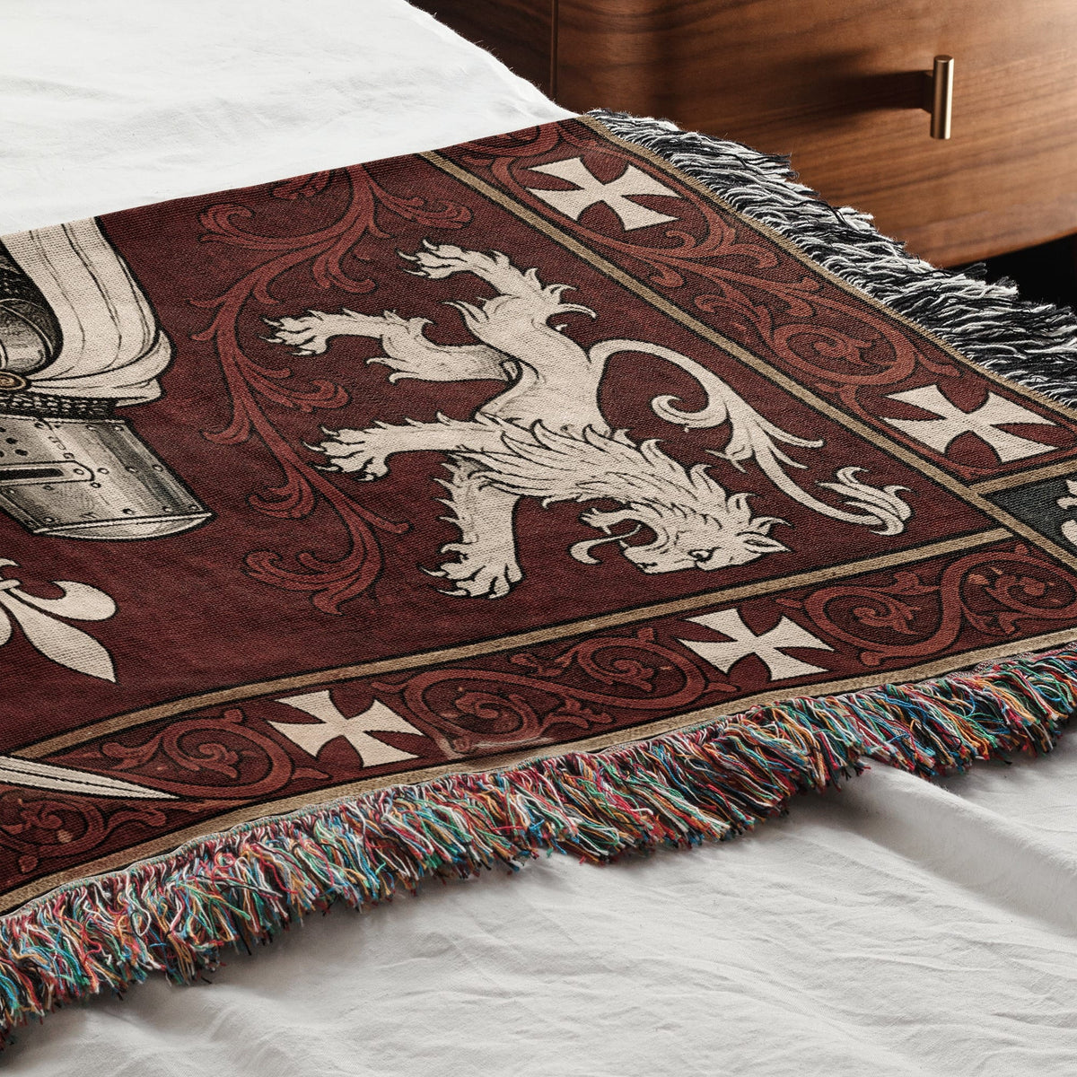 MyDesigns Medieval Wall Hanging – Templar Knight Duel Woven Blanket jacquard woven blanket