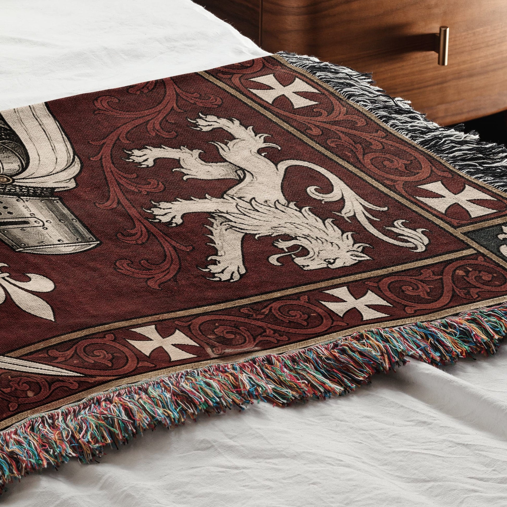 MyDesigns Medieval Wall Hanging – Templar Knight Duel Woven Blanket jacquard woven blanket