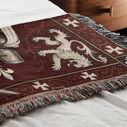 MyDesigns Medieval Wall Hanging – Templar Knight Duel Woven Blanket jacquard woven blanket