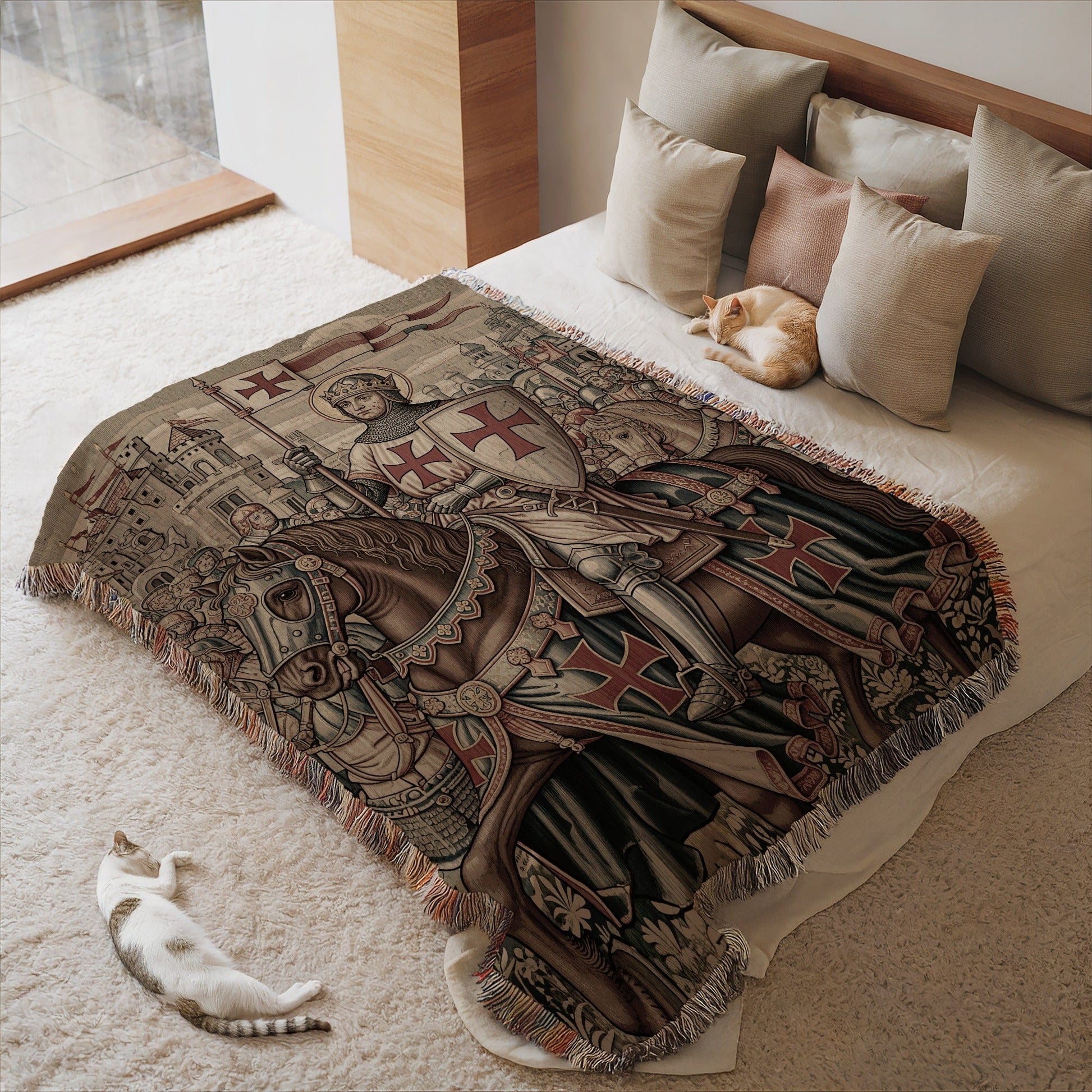 Medieval Knight Theme Blanket for Cozy Home Decor