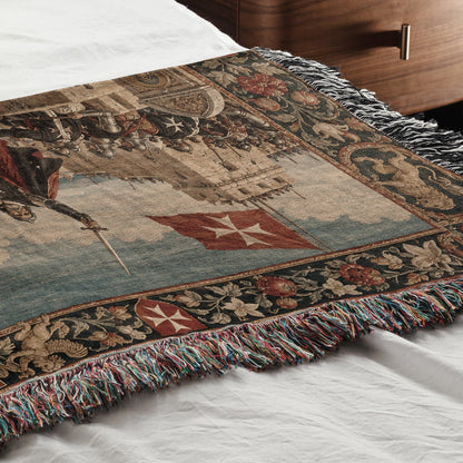 CalmNestStyle Great Siege of Malta 1565 Tapestry Woven Blanket jacquard woven blanket