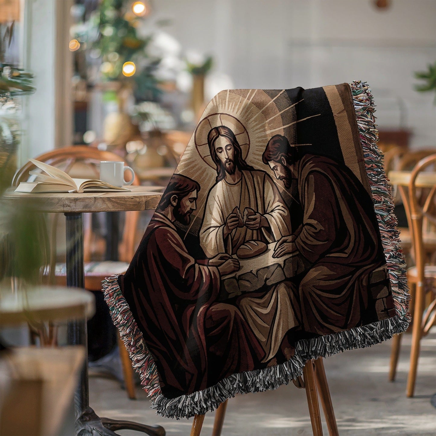 Artistic Last Supper Design Throw Blanket