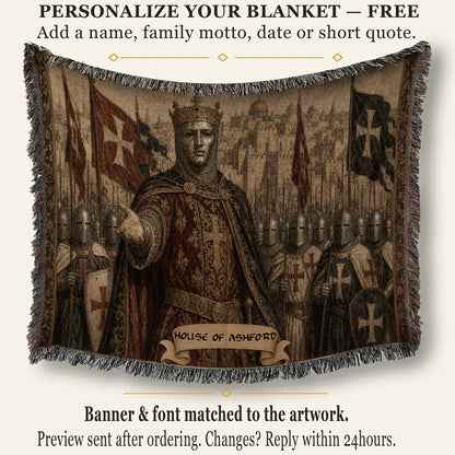 CalmNestStyle Baldwin IV with Templars and Hospitallers jacquard woven blanket