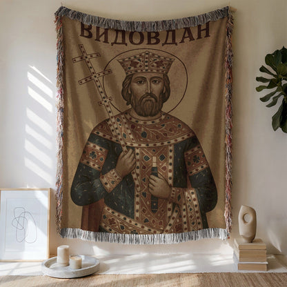 Decorative Tapestry with Saintly Religious Art