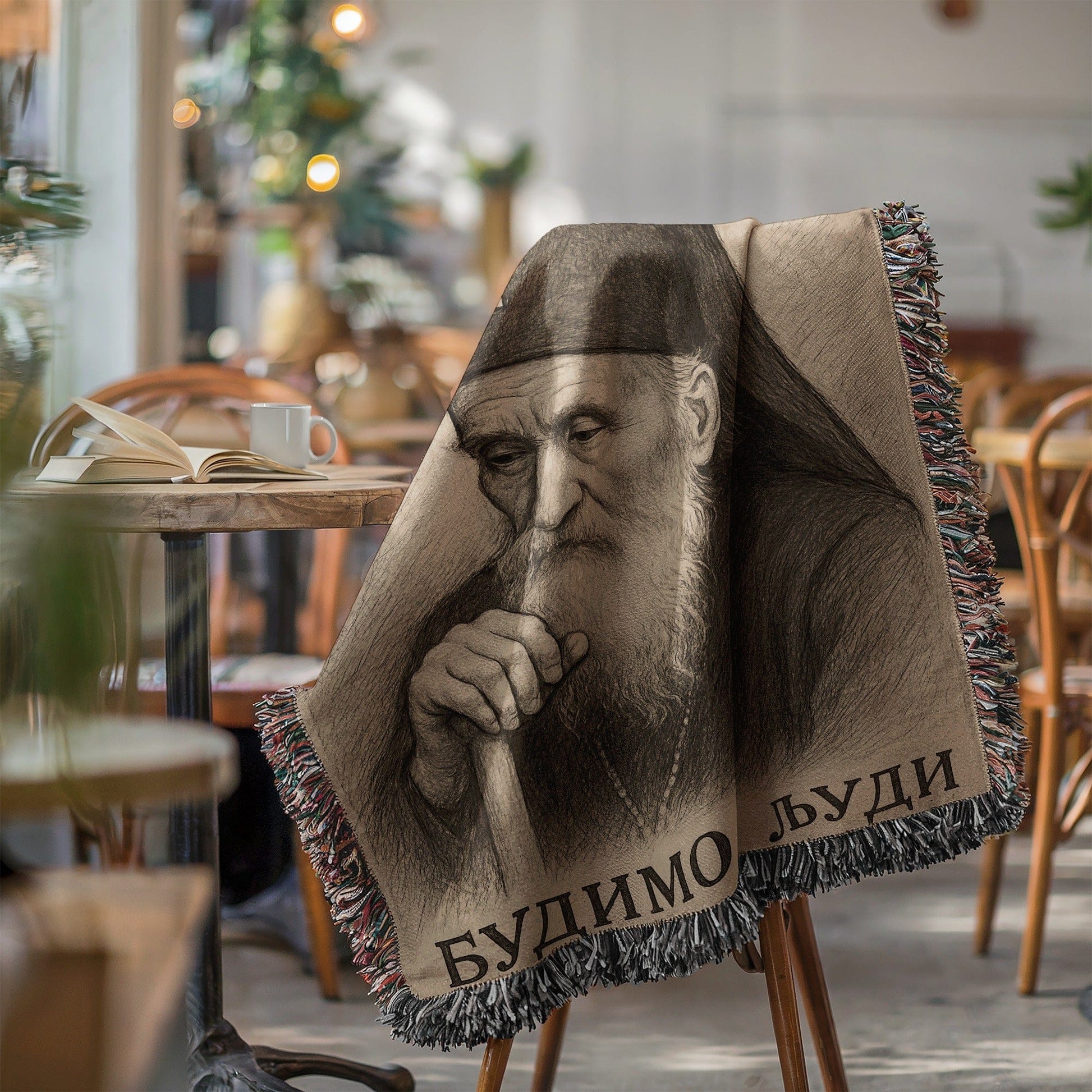 Vintage Style Art Print Throw Blanket Surface