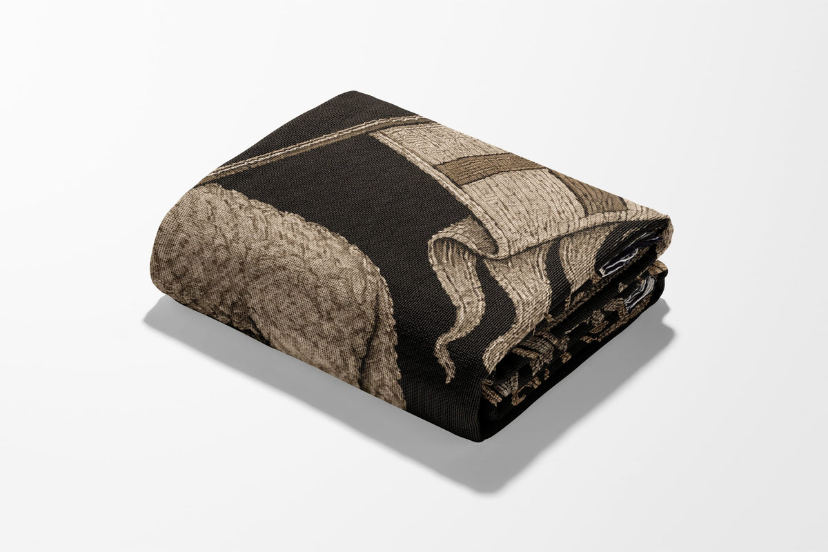 CalmNestStyle Ornate Sacred Lamb Woven Blanket jacquard woven blanket