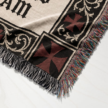 CalmNestStyle Non Nobis Domine Templar Knight Woven Blanket jacquard woven blanket