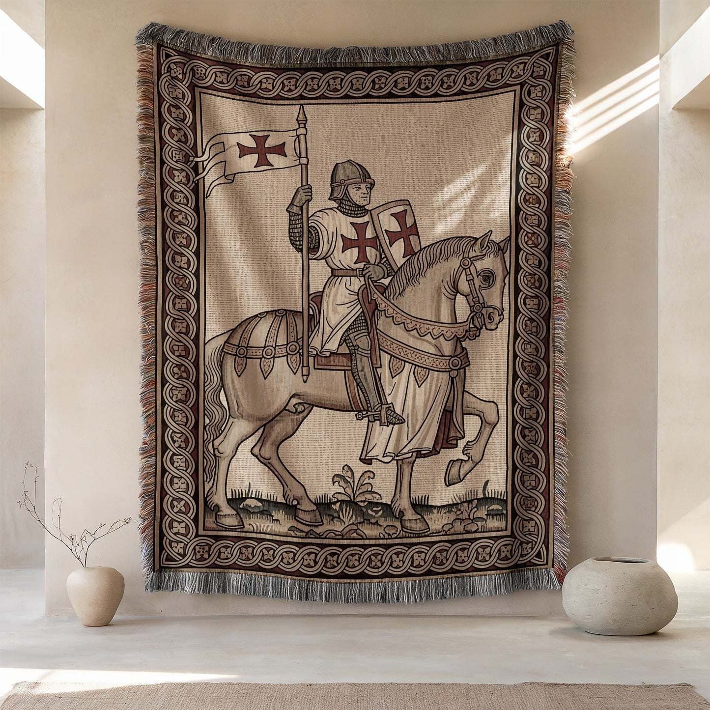 Medieval Knight and Horse Art Wall Hanging Tapestry