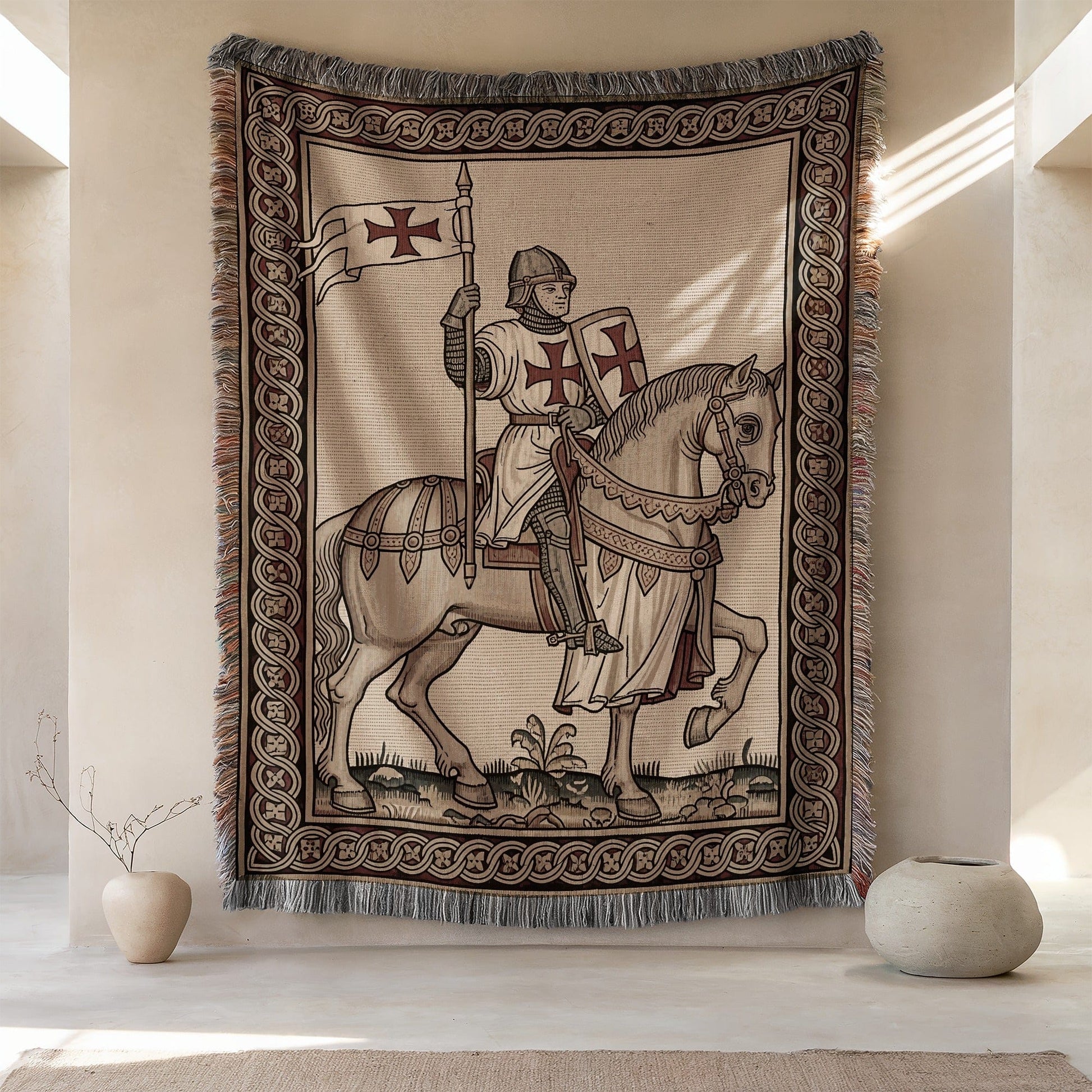 Medieval Knight and Horse Art Wall Hanging Tapestry