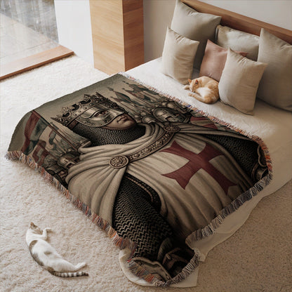 Medieval Crusader Knight with Cross Blanket Product