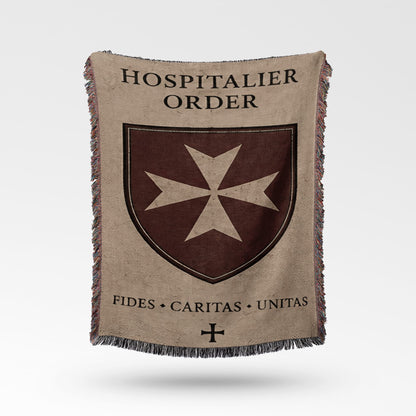 CalmNestStyle Hospitaller Order Fides Caritas Unitas Sepia Woven Blanket jacquard woven blanket
