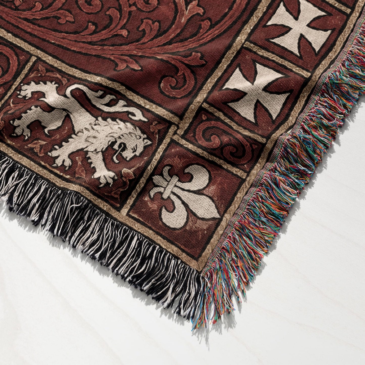 MyDesigns Knight Duel Woven Blanket – Knights Templar Sword Fight Medieval Throw jacquard woven blanket
