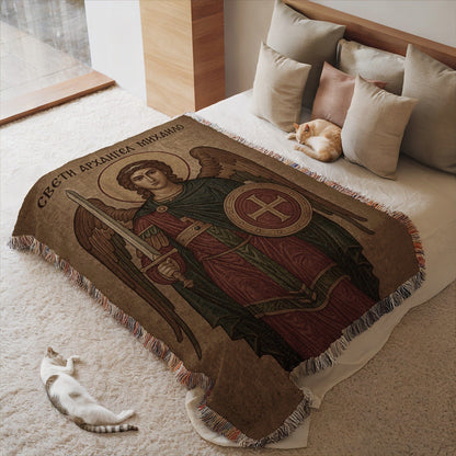Saint Michael the Archangel Icon Blanket