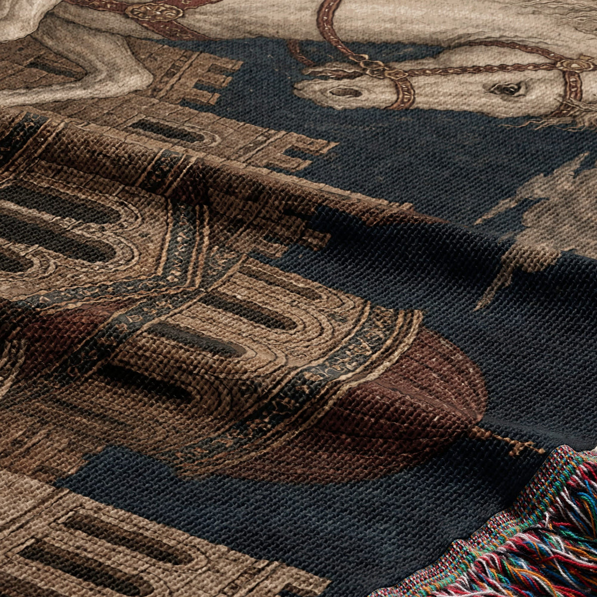 CalmNestStyle Saint George Byzantine Icon jacquard woven blanket