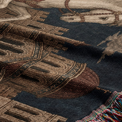 CalmNestStyle Saint George Byzantine Icon jacquard woven blanket