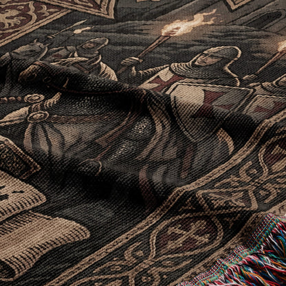 CalmNestStyle Grand Templar Heritage Woven Blanket jacquard woven blanket