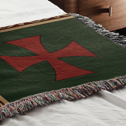 MyDesigns Ancient Orders I Forest Green jacquard woven blanket