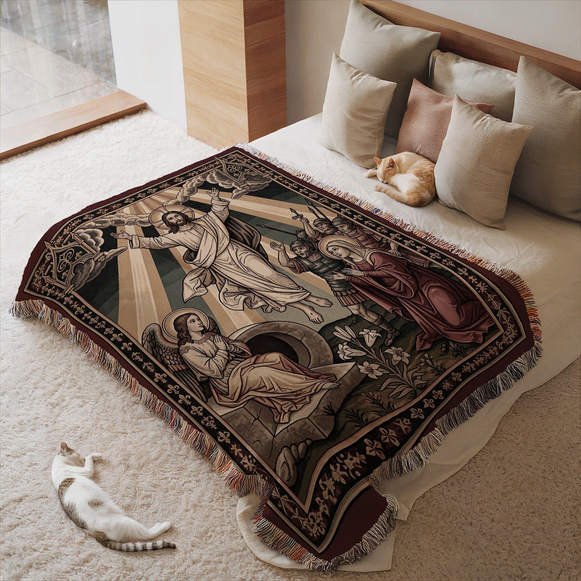 Beautiful Tapestry with Majestic Religious Artwork