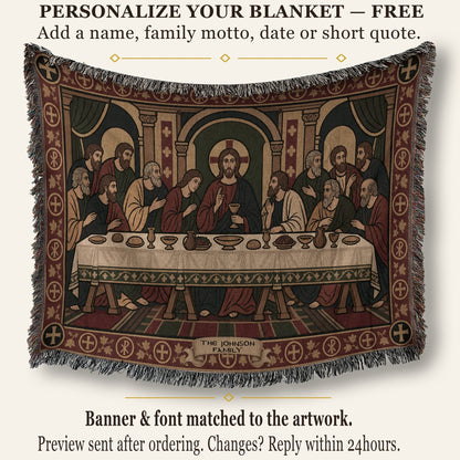 MyDesigns Last Supper Horizontal Tapestry - Byzantine Icon Woven Blanket jacquard woven blanket