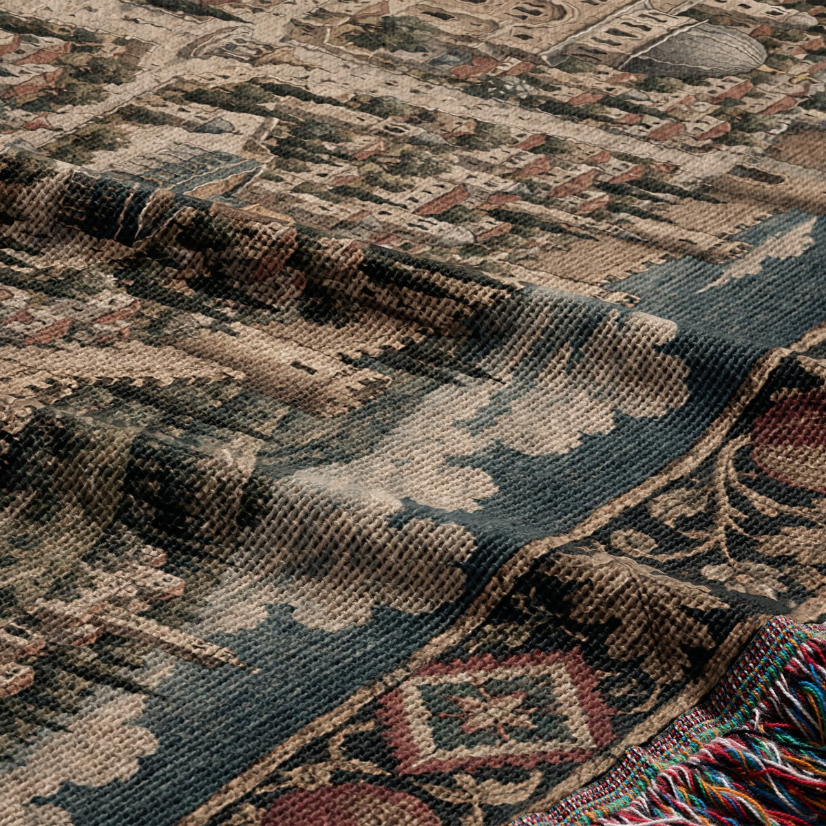 CalmNestStyle Jerusalem on the Hill I Knights and Pilgrims jacquard woven blanket