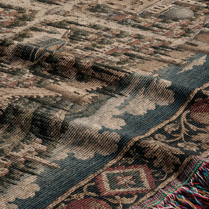 CalmNestStyle Jerusalem on the Hill I Knights and Pilgrims jacquard woven blanket