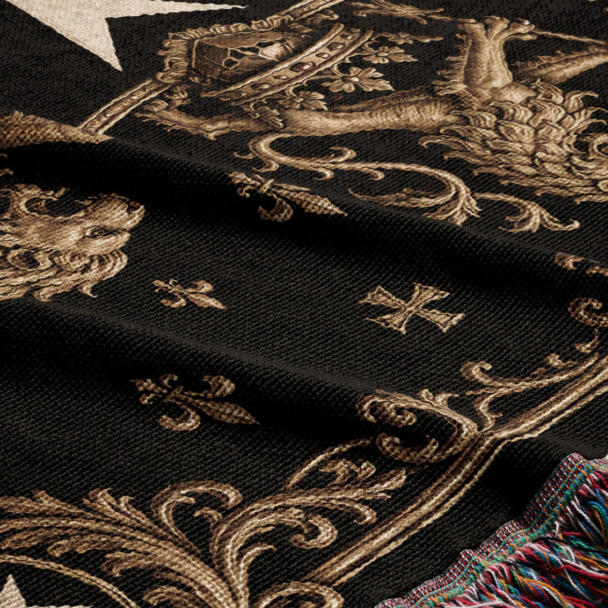 CalmNestStyle Order of Saint John Hospitallers Corner Cross Crest Woven Blanket jacquard woven blanket