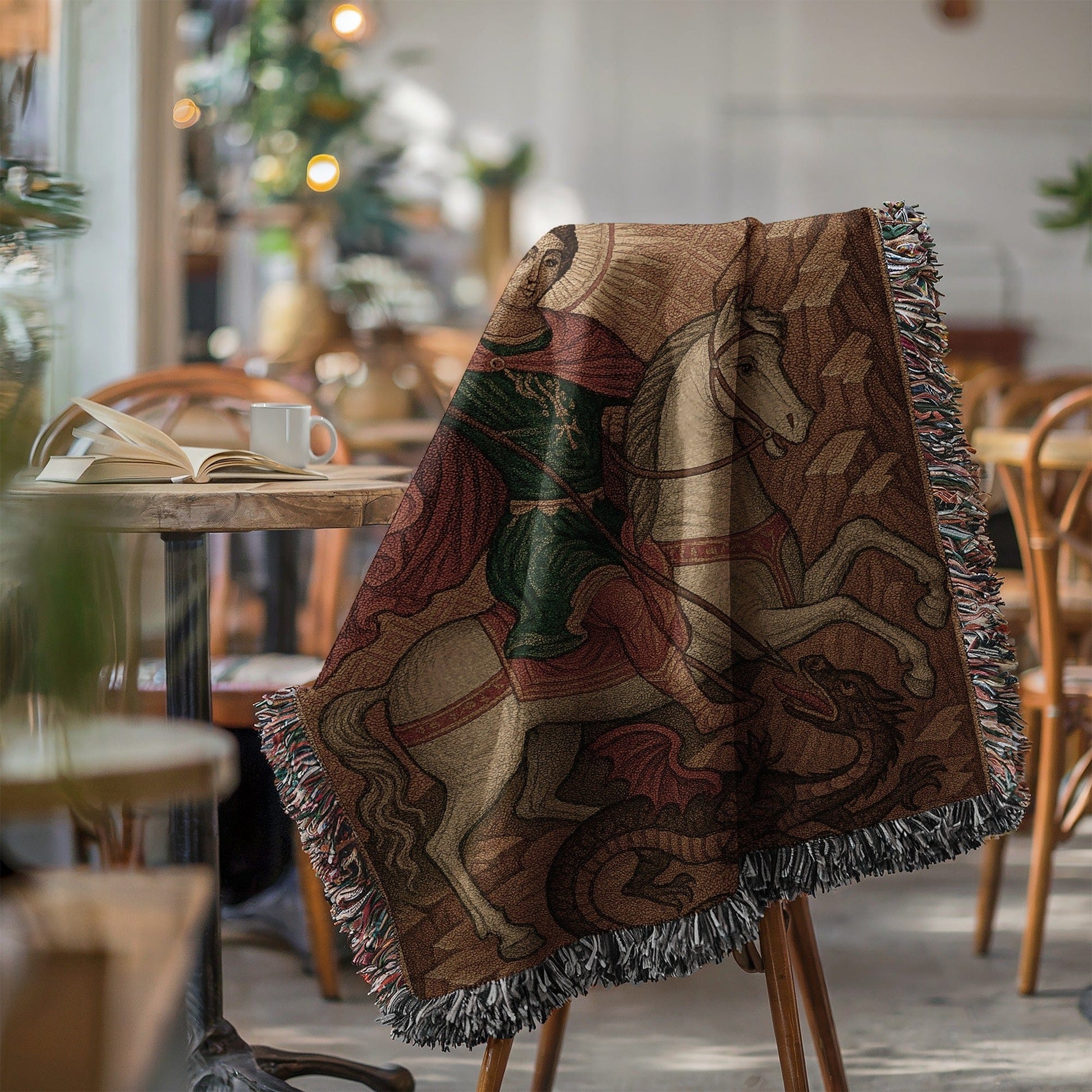 Decorative Blanket with Equestrian Scene Blanket