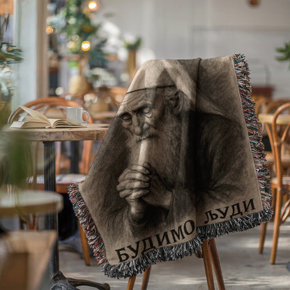 Emotional Artistic Blanket with Elderly Man Design