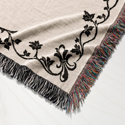 CalmNestStyle Templar Cross Heraldic Woven Blanket jacquard woven blanket