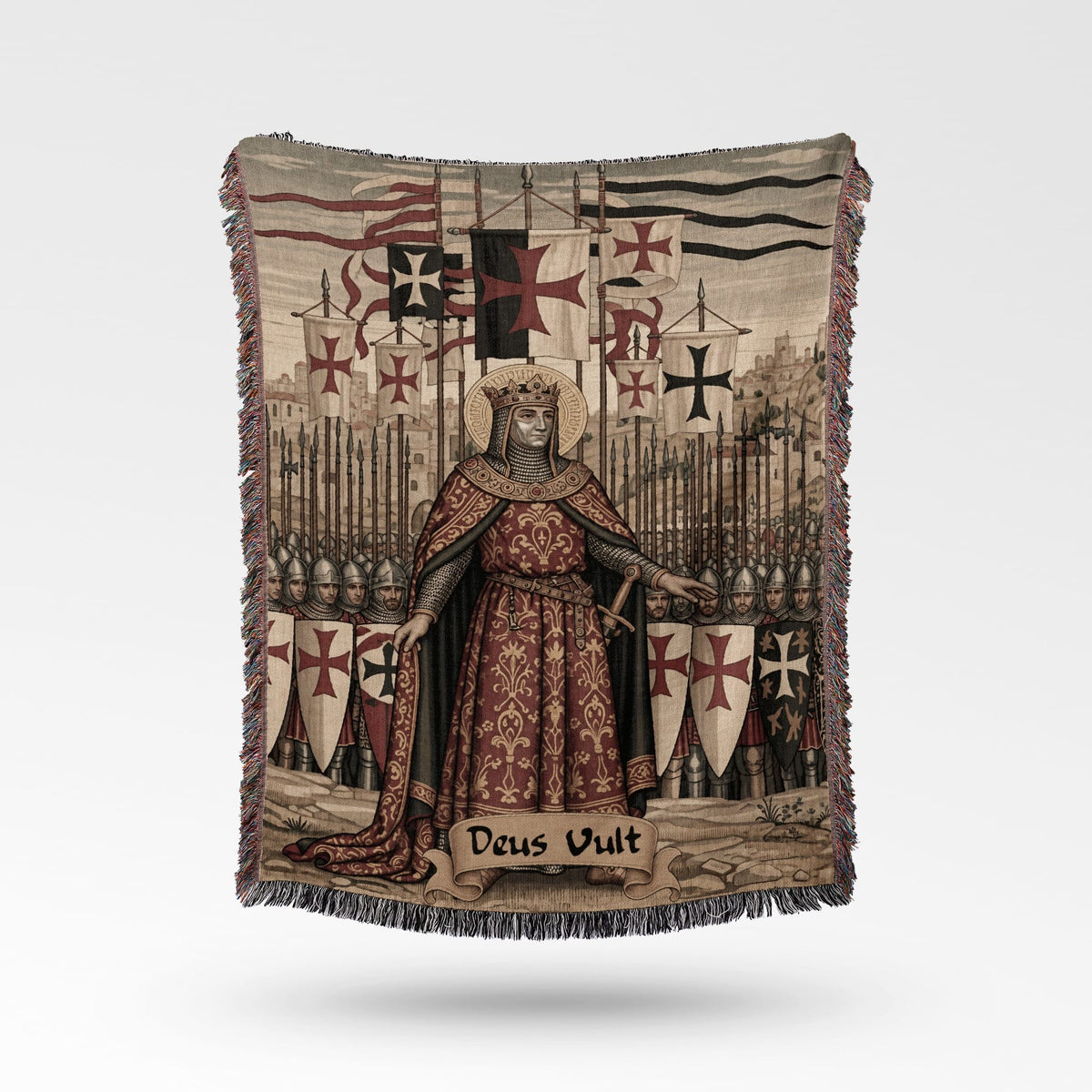 CalmNestStyle Baldwin IV Jerusalem Crusaders Medieval Art Baldwin IV Woven Blanket jacquard woven blanket