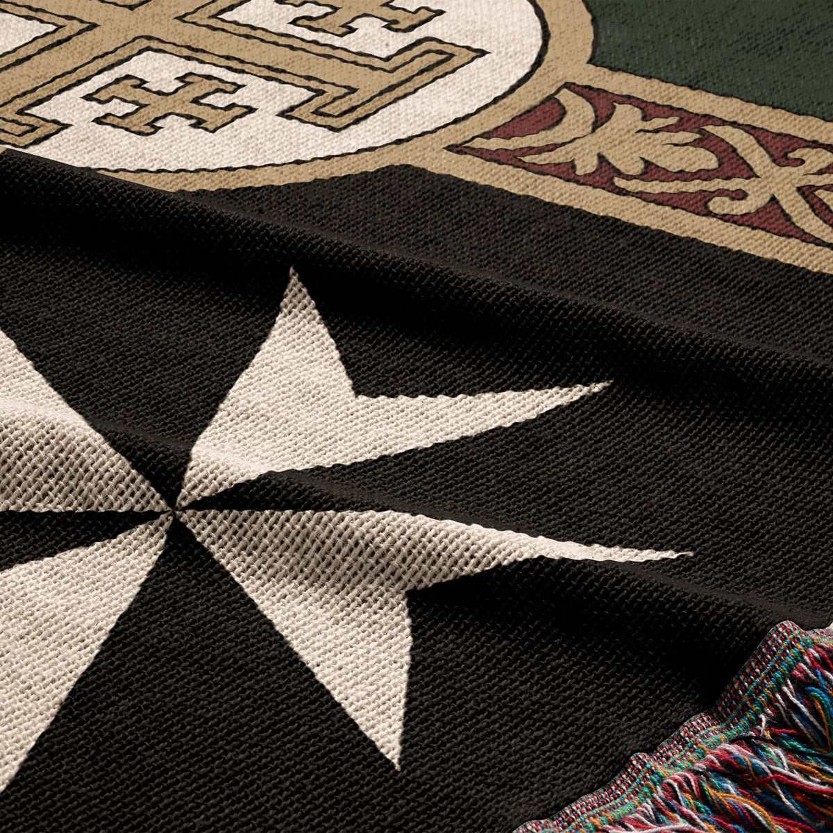 MyDesigns Ancient Orders I Forest Green jacquard woven blanket