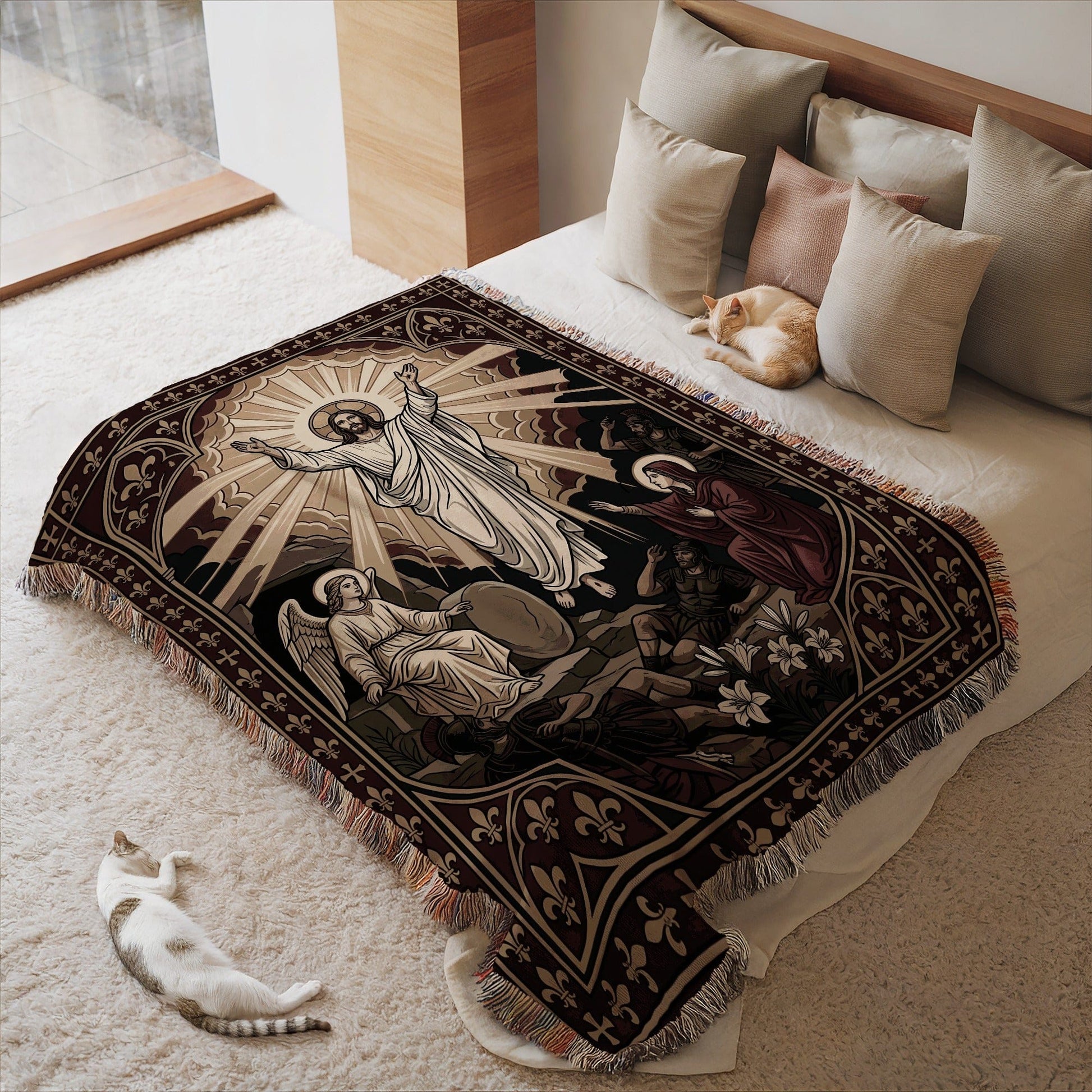 Religious Art Resurrection Scene Blanket