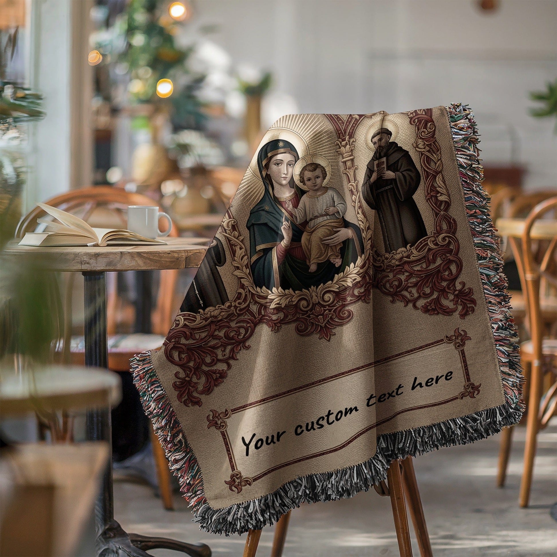 Custom Religious Design Throw Blanket for Home Decor