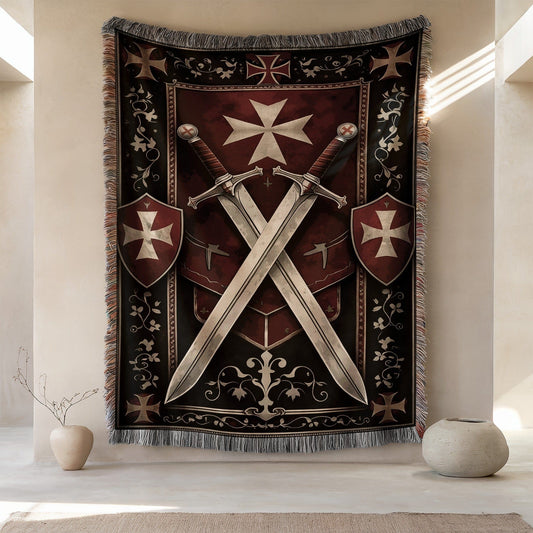Knight's Tapestry with Crosses and Swords Decoration