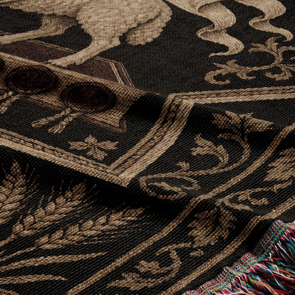 CalmNestStyle Ornate Agnus Dei Woven Blanket jacquard woven blanket