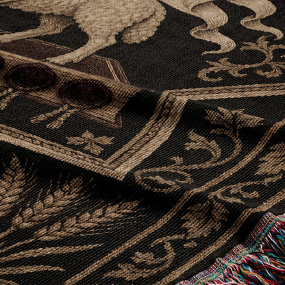 CalmNestStyle Ornate Agnus Dei Woven Blanket jacquard woven blanket