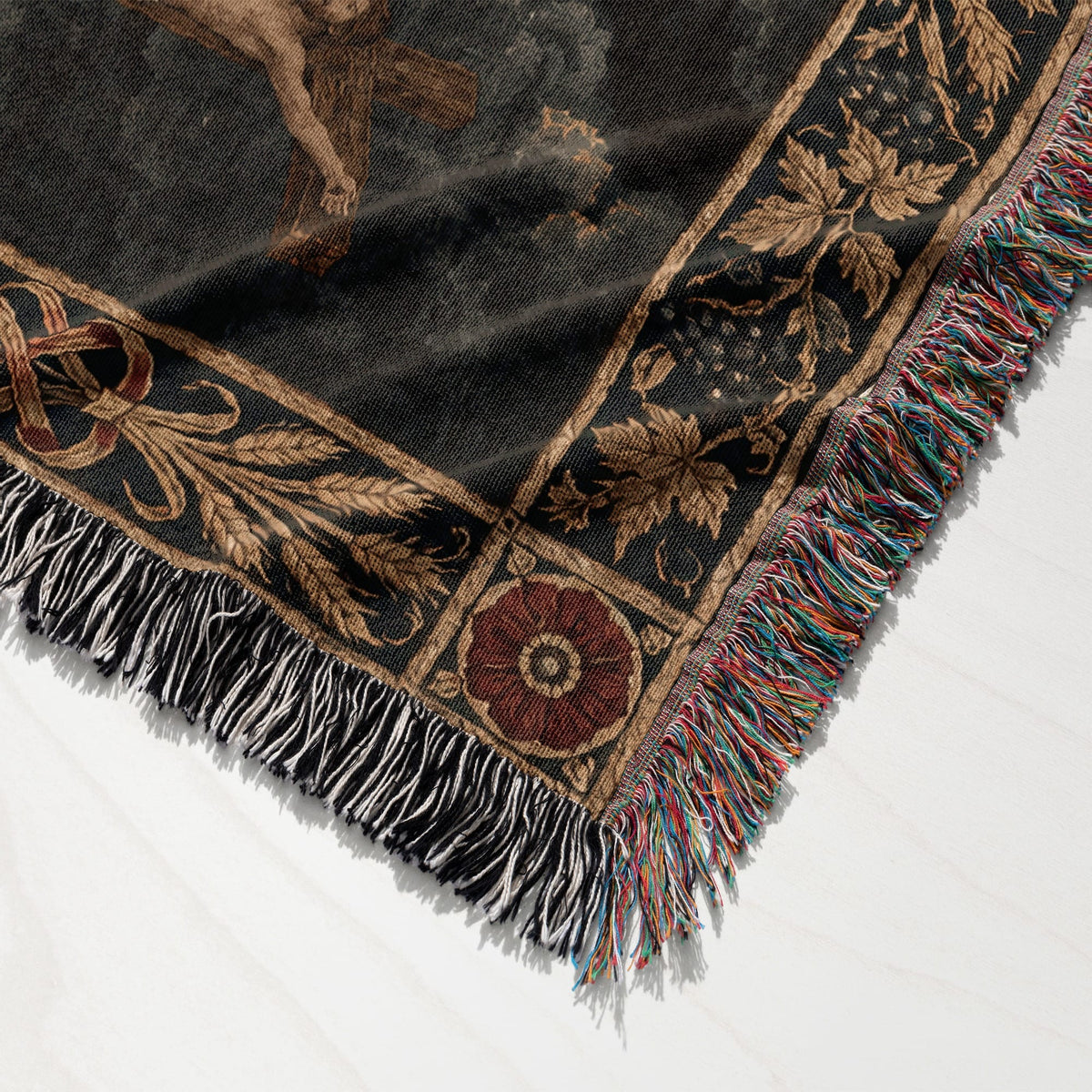 CalmNestStyle Crucifixion at Calvary jacquard woven blanket
