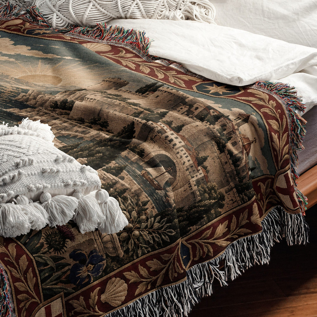 CalmNestStyle Saint George Sunset Over the Sea jacquard woven blanket