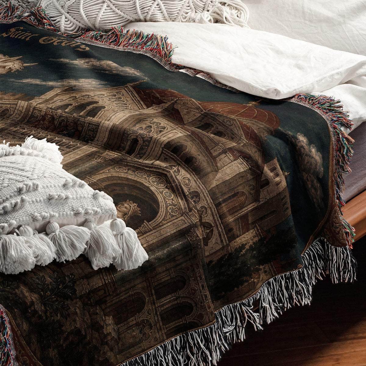 CalmNestStyle Saint George Before the Church jacquard woven blanket