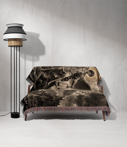 CalmNestStyle Saint Michael Defend Us in Battle jacquard woven blanket