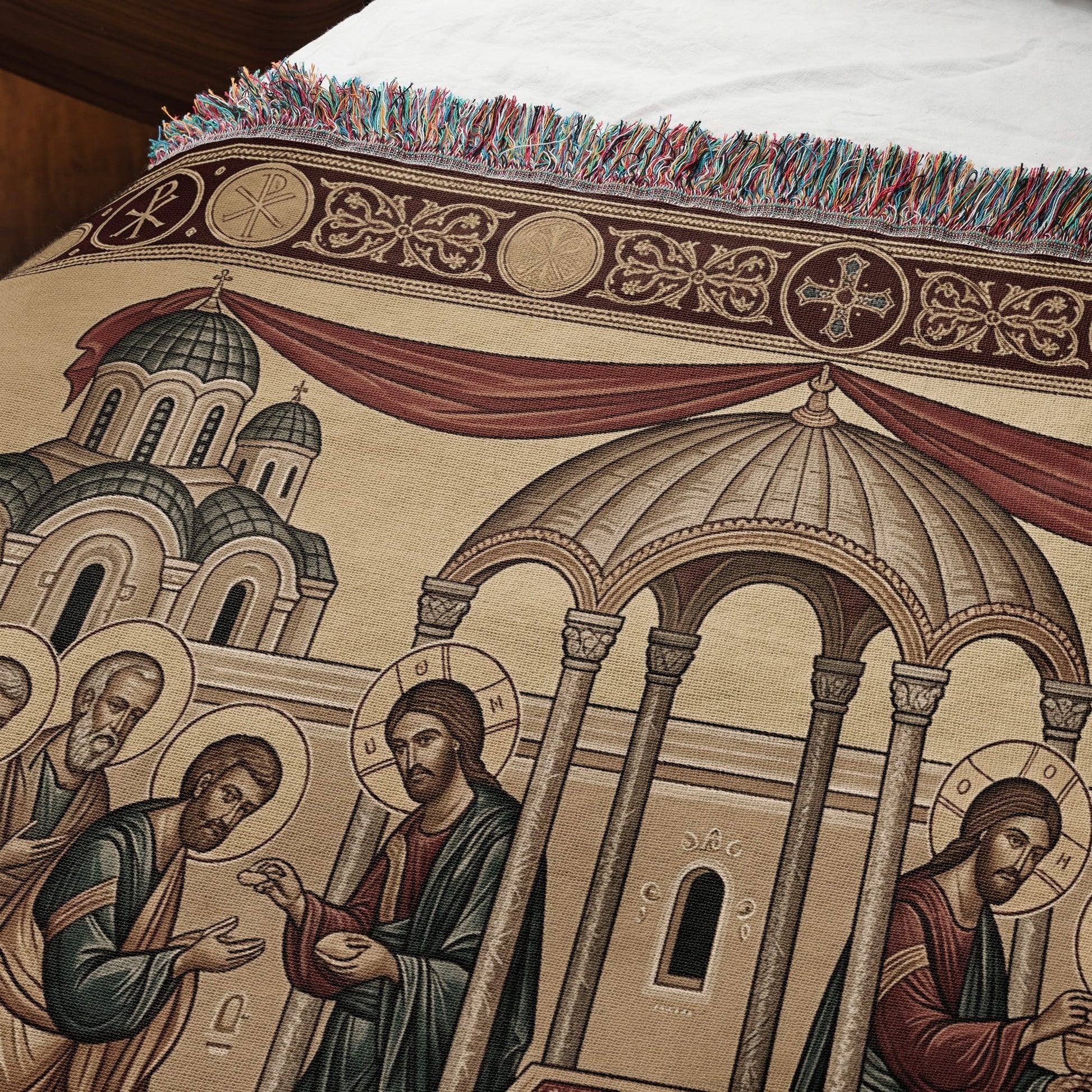 MyDesigns Personalized Last Supper Horizontal Tapestry - Custom Name Icon jacquard woven blanket