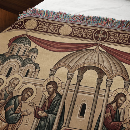 MyDesigns Personalized Last Supper Horizontal Tapestry - Custom Name Icon jacquard woven blanket