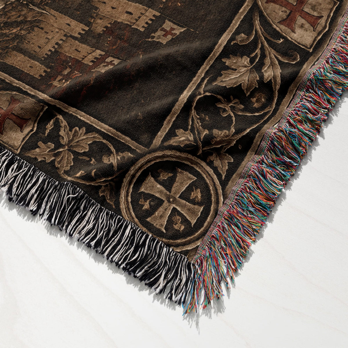 MyDesigns Templar Knight and White Horse jacquard woven blanket