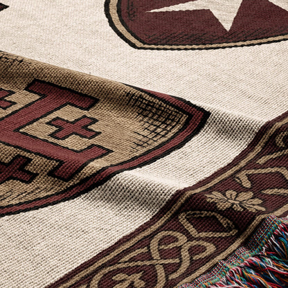 CalmNestStyle Sacred Shields Templar Woven Blanket jacquard woven blanket