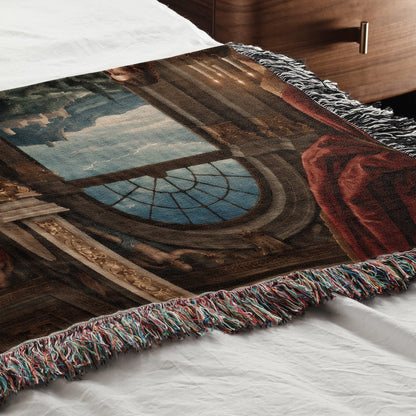 MyDesigns Holy Eucharist Wall Hanging – Last Supper with Chalice and Candles, Woven Blanket jacquard woven blanket